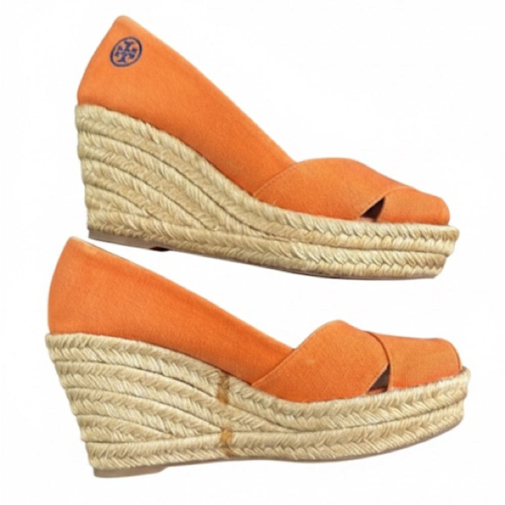 40# Tory Burch Orange Espadrille Shoes - Picture 6 of 7